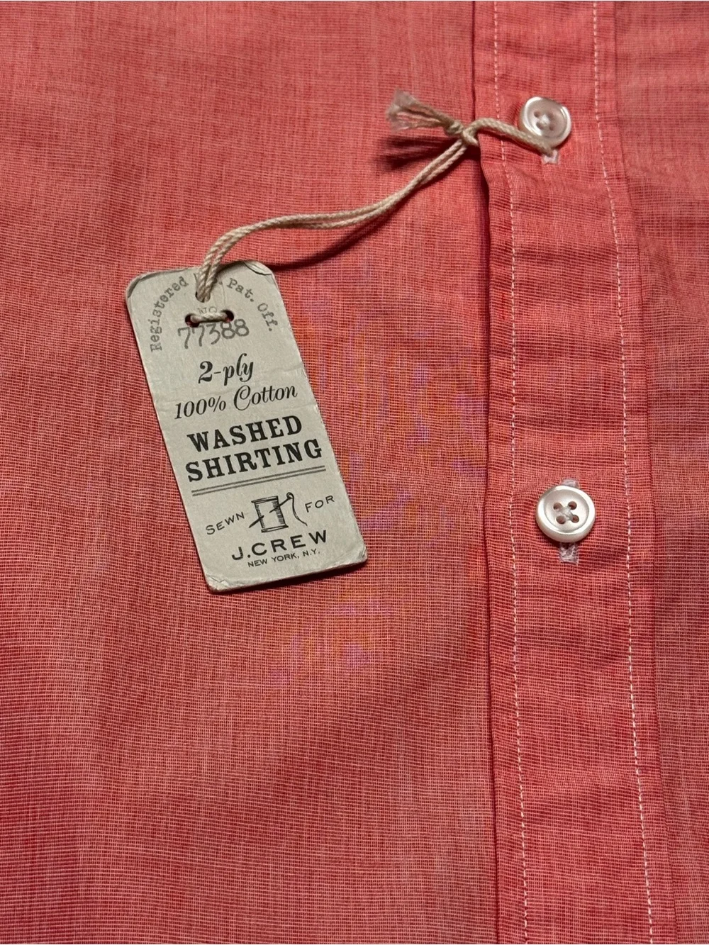 J. Crew Men’s Casual Button-Down Shirt in Coral Pink